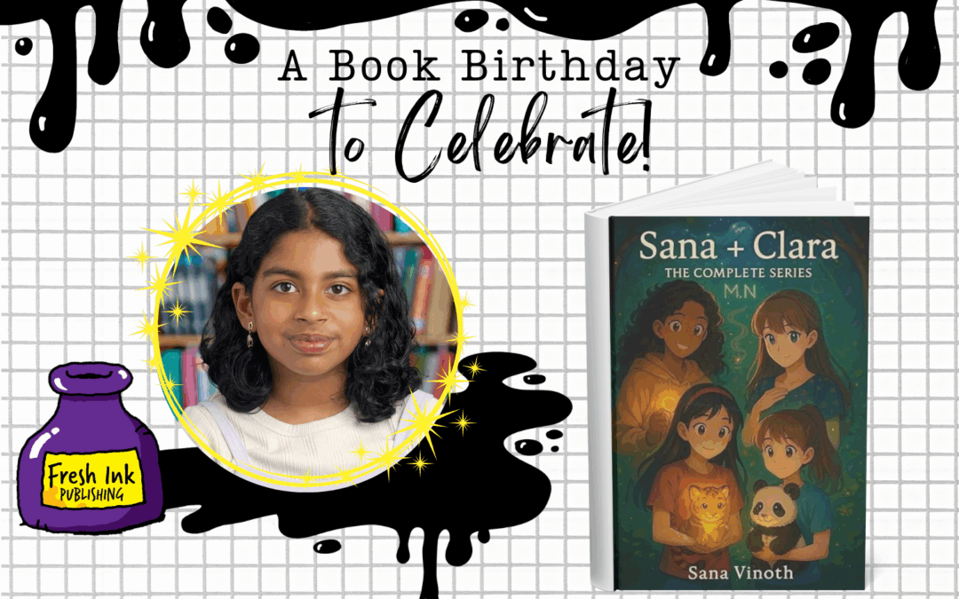 Author Sana Vinoth and her book, Sana + Clara: The Complete Series